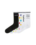 4 paires de chaussettes en coton noir/blanc