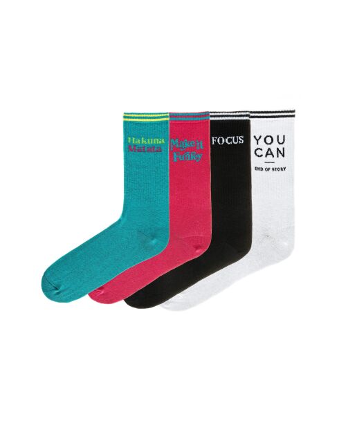 4 paires de chaussettes en coton assorties