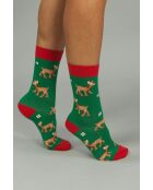 3 paires de chaussettes en coton bleu/vert