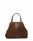 Sac en Velours de Cuir Pin Marron - 20,5x26,5x15,5 cm