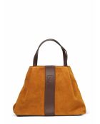 Fluwelen leren tas van Calendula Pine - 20,5x26,5x15,5 cm