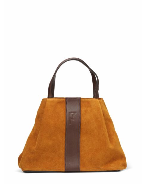 Fluwelen leren tas van Calendula Pine - 20,5x26,5x15,5 cm