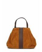 Fluwelen leren tas van Calendula Pine - 20,5x26,5x15,5 cm