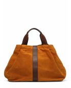Sac en Velours de Cuir Pinasse Marron - 65x34x26 cm