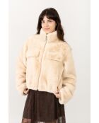 Pelliccia sintetica beige