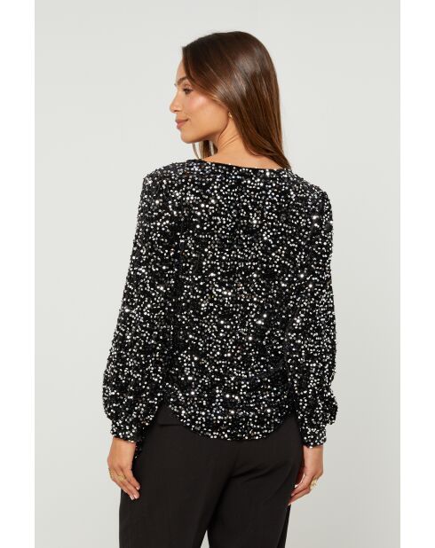 Mila schwarzes Top mit Pailletten