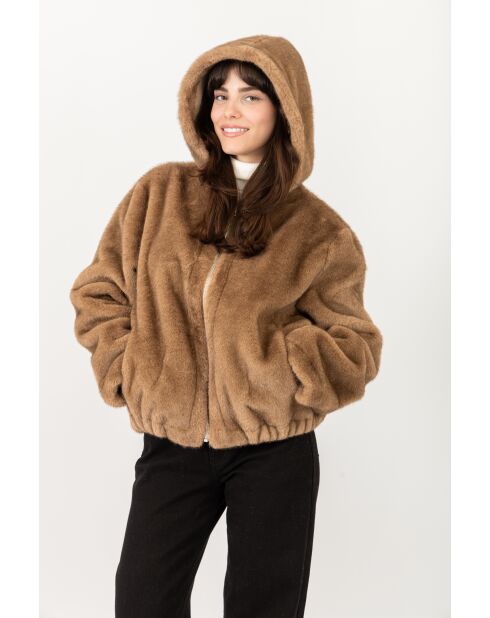 Fausse fourrure Léa taupe