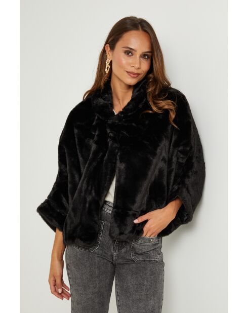 Veste en fausse fourure Camille noire