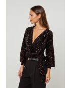 Mila braunes Top mit Pailletten