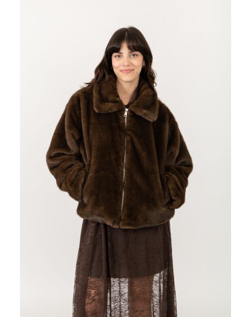 Fausse fourrure chocolat