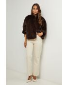 Chaqueta Camille de piel sintética marrón