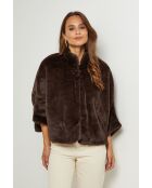 Chaqueta Camille de piel sintética marrón