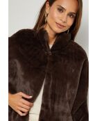 Chaqueta Camille de piel sintética marrón
