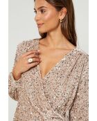 Top Mila de lentejuelas beige