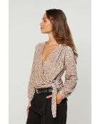 Top Mila de lentejuelas beige
