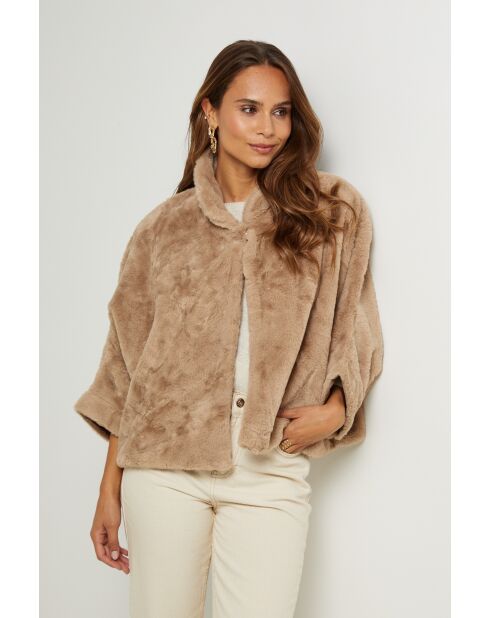 Veste en fausse fourure Camille taupe
