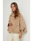 Veste en fausse fourure Camille taupe