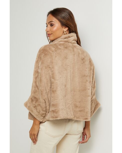 Veste en fausse fourure Camille taupe