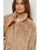 Veste en fausse fourure Camille taupe