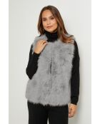 Gilet en fausse fourure sans manches Camille gris