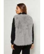 Gilet en fausse fourure sans manches Camille gris