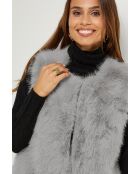 Gilet en fausse fourure sans manches Camille gris