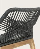 Lot de 4 chaises Santorini en teck massif et cordage gris