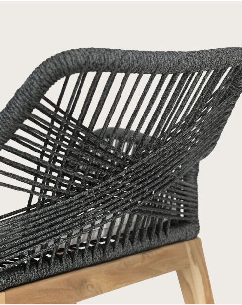 Lot de 4 chaises Santorini en teck massif et cordage gris