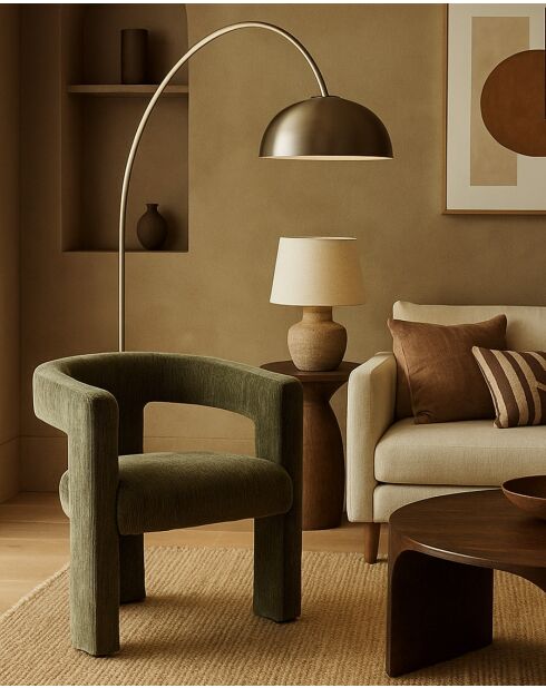 Lagon - Fauteuil de salon vert en tissu