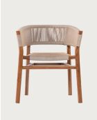 Kanoa - Chaise en teck massif et corde beige