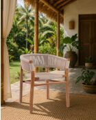 Kanoa - Chaise en teck massif et corde beige