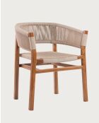 Kanoa - Chaise en teck massif et corde beige