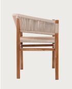 Kanoa - Chaise en teck massif et corde beige