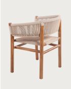 Kanoa - Chaise en teck massif et corde beige