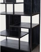 Como - Grande étagère industrielle en teck massif et métal noir