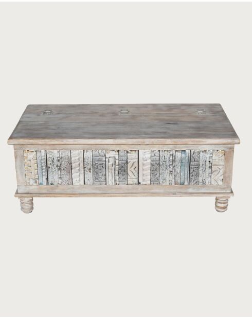 Viva - Coffre en bois massif sculpté 120 cm