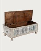 Viva - Coffre en bois massif sculpté 120 cm