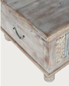 Viva - Coffre en bois massif sculpté 120 cm