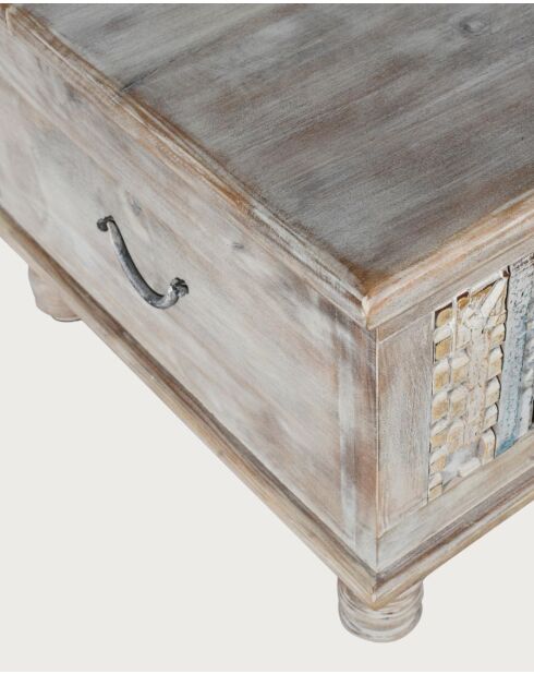 Viva - Coffre en bois massif sculpté 120 cm