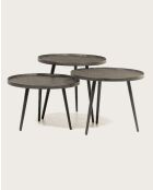 Soccoro - Table basse ronde gigogne en métal noir