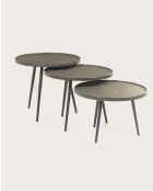 Soccoro - Table basse ronde gigogne en métal noir