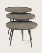 Soccoro - Table basse ronde gigogne en métal noir