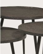 Soccoro - Table basse ronde gigogne en métal noir