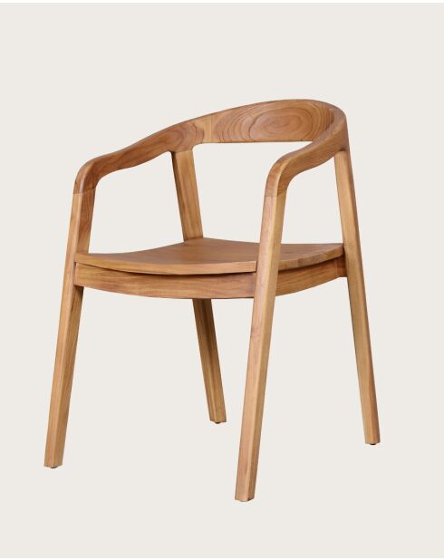 Lot de 2 chaises Charline en teck massif