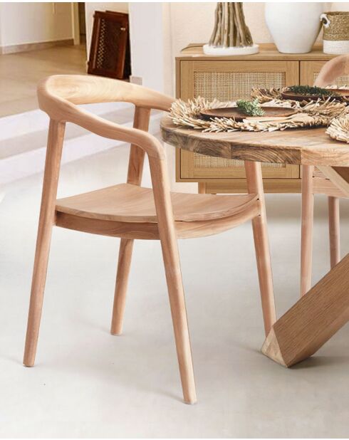 Lot de 2 chaises Charline en teck massif