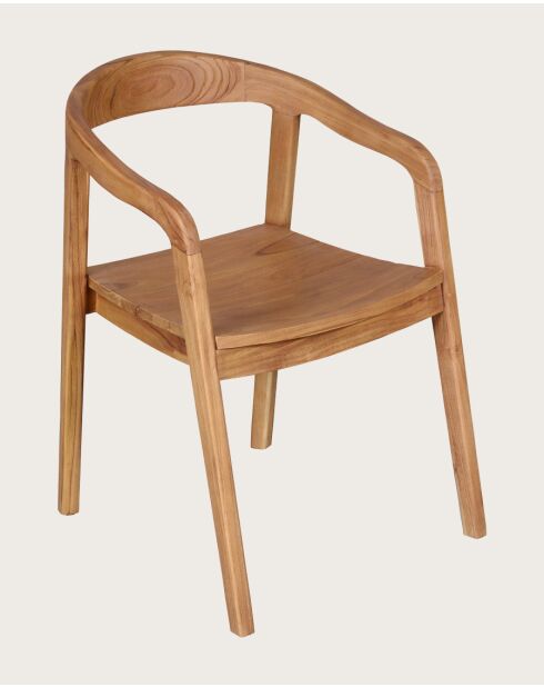 Lot de 2 chaises Charline en teck massif