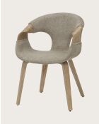 Gazy - chaise en tissu Taupe et bois blanchi