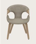 Gazy - chaise en tissu Taupe et bois blanchi