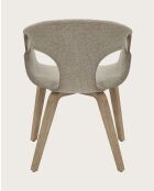 Gazy - chaise en tissu Taupe et bois blanchi