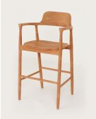Singo - Chaise de bar en teck massif